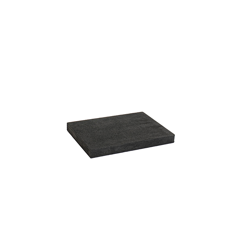 Display tray in black suede-look fabric - 20 x 15 x H 2cm