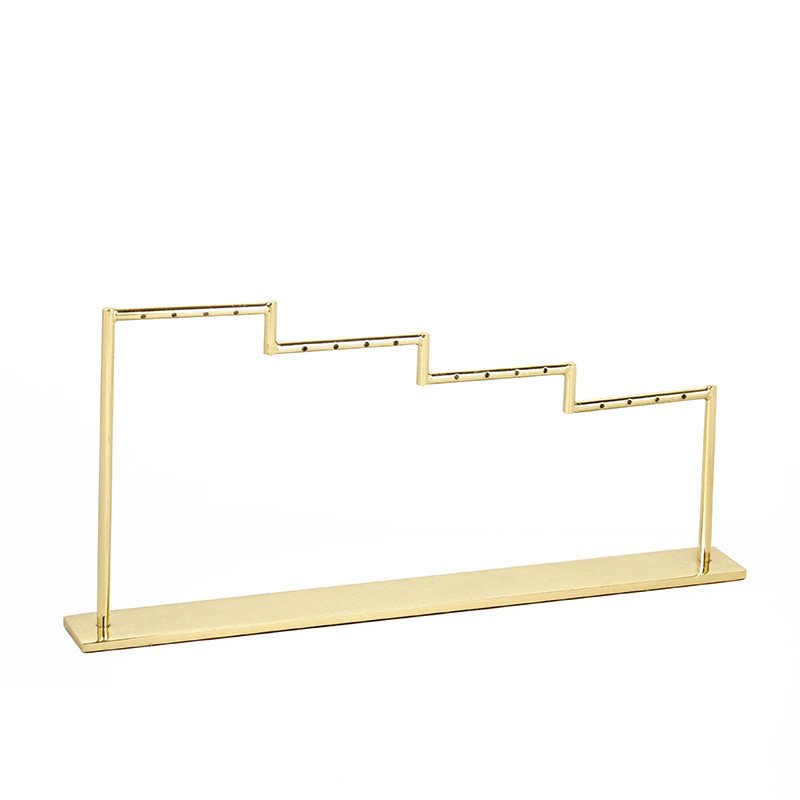 Gold-coloured metal ™Stair™ display for 8 pairs of earrings, H 13cm