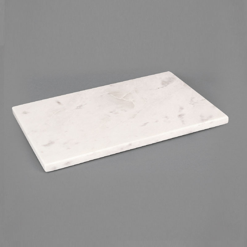 Large rectangular white marble presentation slab