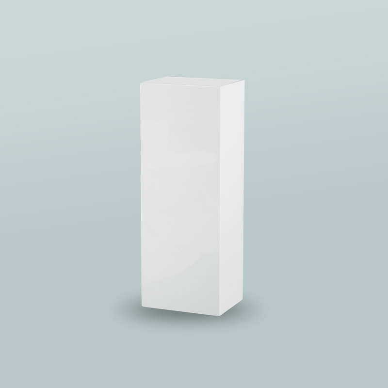 Matt white painted wood (MDF) necklace display pedestal with velcro fastening, 24cm tall