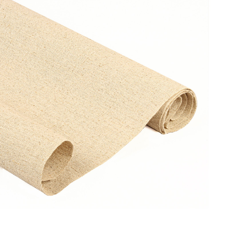 Roll of natural linen and cotton mix fabric, 152cm