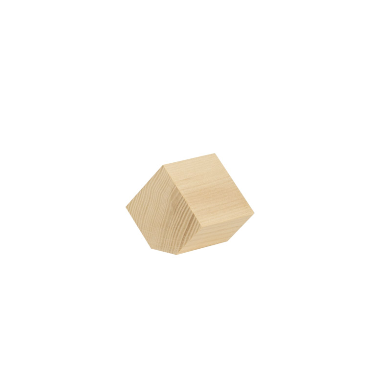 Solid pine inclined display cube 6 x 6 x 6cm