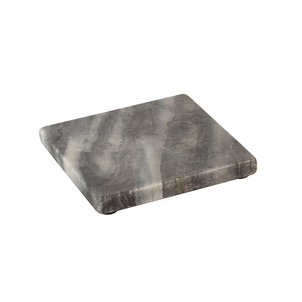 Square grey marble presentation slab