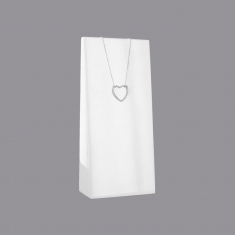 Gloss-finish white resin chain, pendant or bracelet display stand with protective pad 22.5cm tall