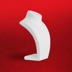 White, smooth finish, man-made leatherette display bust, 25 cm H