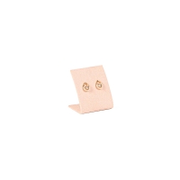 Powder pink man-made suedette display for stud earrings, 5.5cm tall