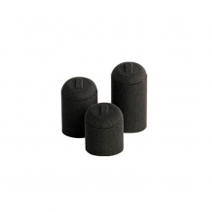 Set of 3 ring holders in black linen and cotton fabric - H 4.5-6-8cm
