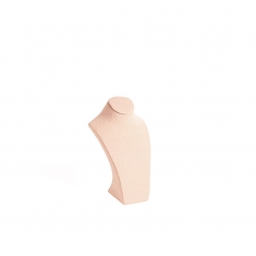 Bust in powder pink synthetic suede, H 16cm