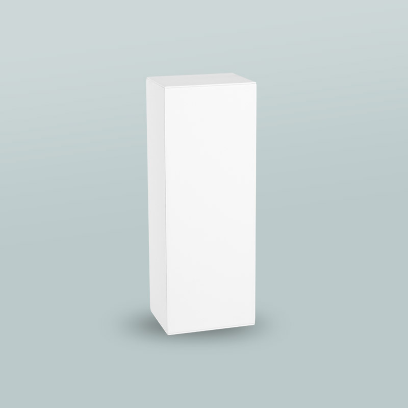 White display riser in smooth man-made leatherette 9 x 7 x 24cm