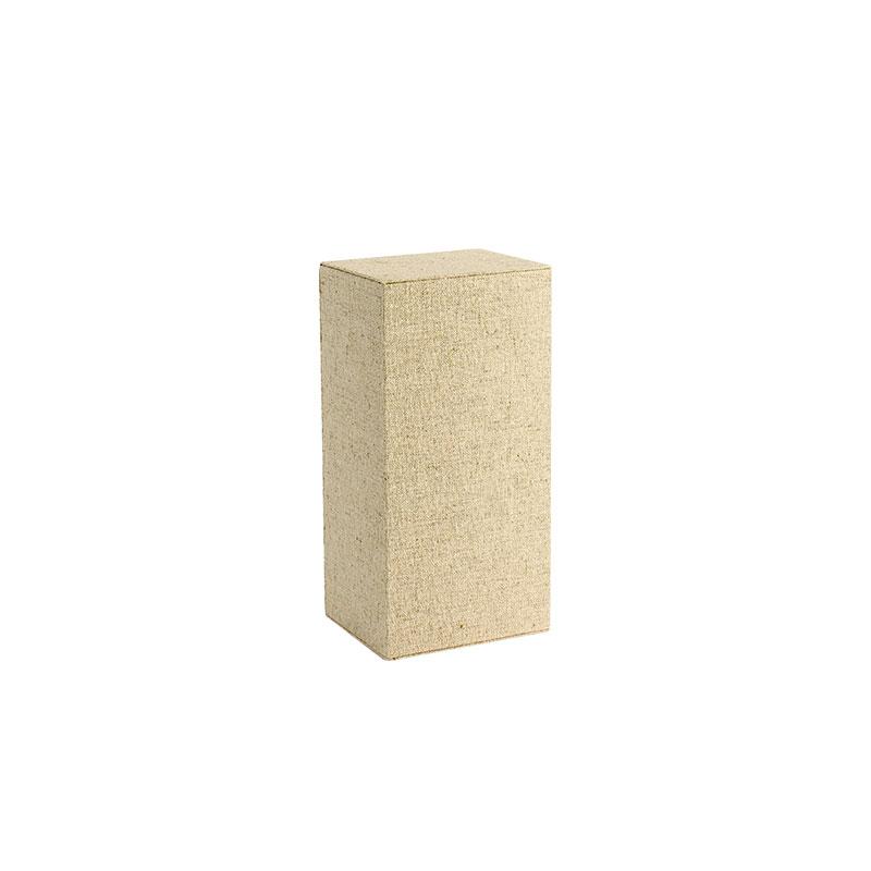 Linen and cotton mix covered display riser - 9x7x9cm