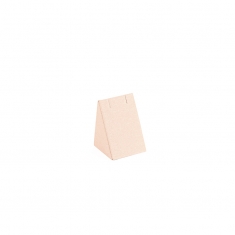 Triangular display for 1 pair of earrings in powder pink synthetic suede, H 4.5cm