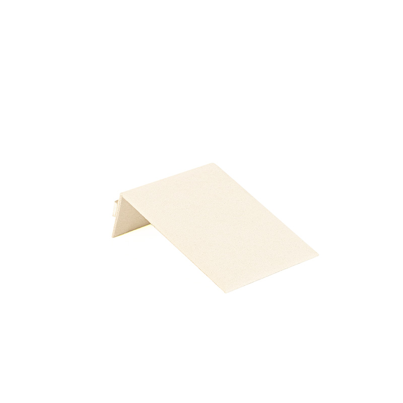 Tilted display for necklaces in cream synthetic suede, H 7.5cm