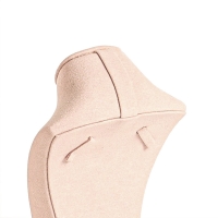 Bust in powder pink synthetic suede, H 16cm