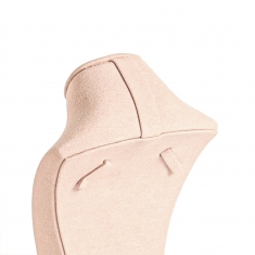 Bust in powder pink synthetic suede, H 16cm