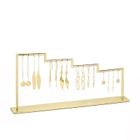 Gold-coloured metal ™Stair™ display for 8 pairs of earrings, H 13cm