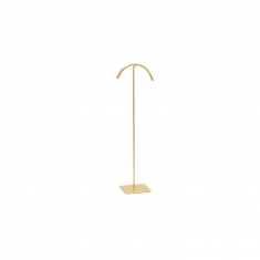 Necklace display stand in gold-coloured metal with curved top