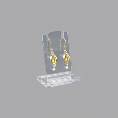 Transparent plexiglass portable display for earrings, with slots, 3 x H 5.5cm