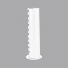 White tube display for 10 bracelets, PMMA, dia. 6.5cm