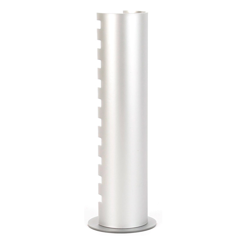 Grey plexi vertical display tube for 10 bracelets - 27.5cm, 6.6 cm diam