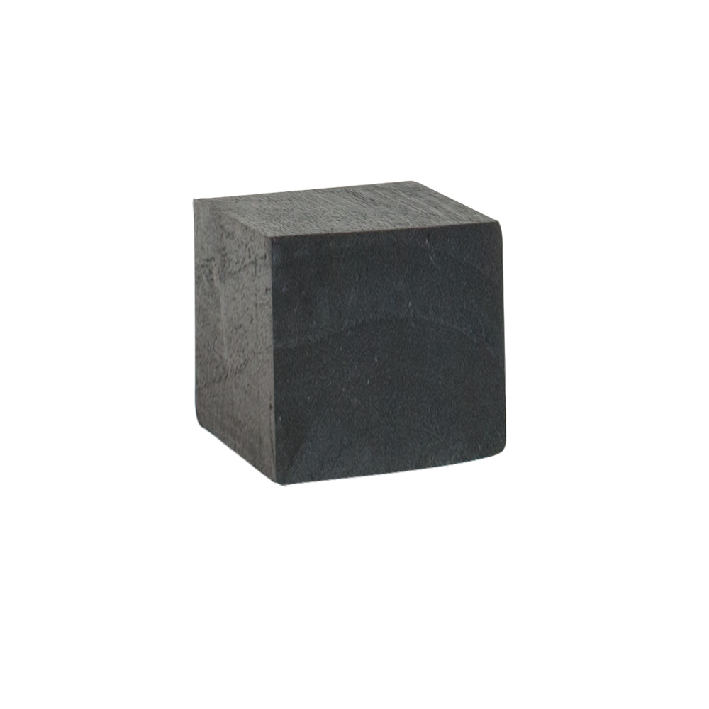 Black painted wooden display cube 8x8x8cm