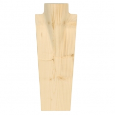 Solid pine dipslay bust with neck 15 x 40cm
