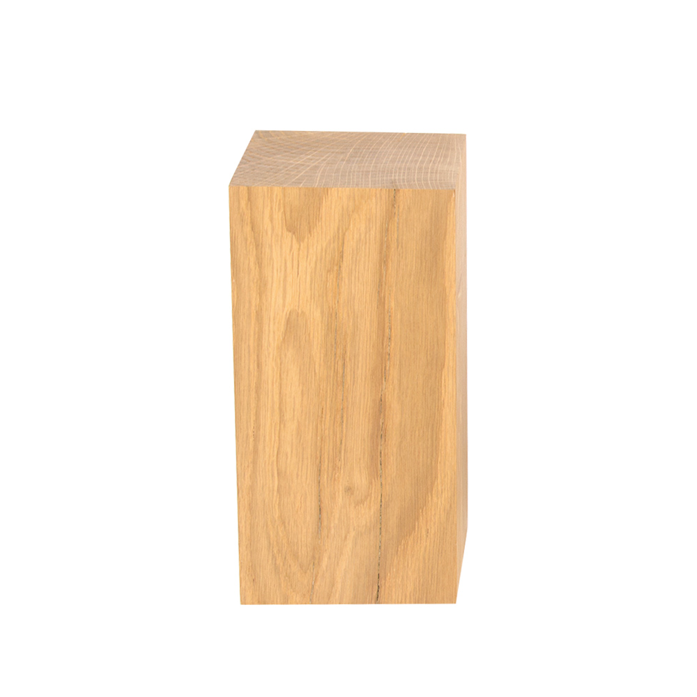 Square solid oak display platform 8 x 8 x 3 cm