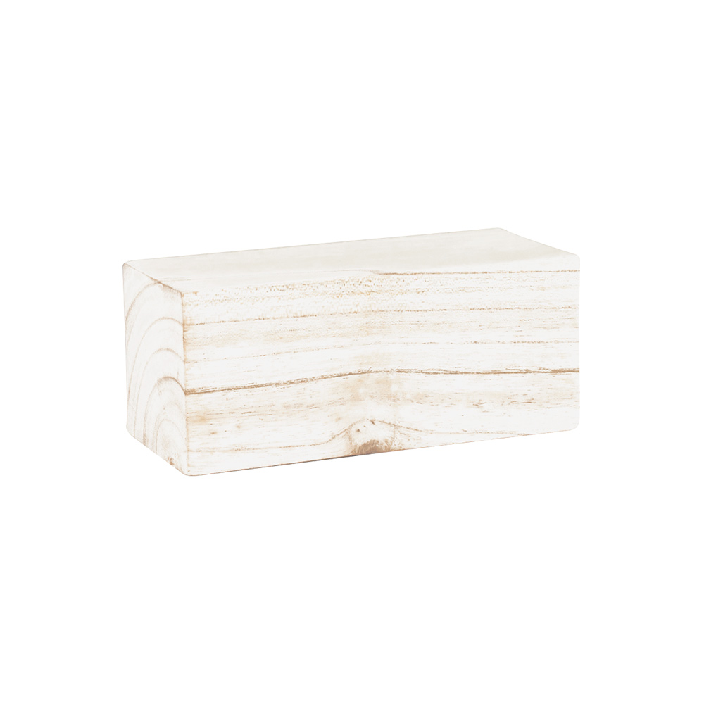 White patina finish wooden display riser 16.5x7x7cm
