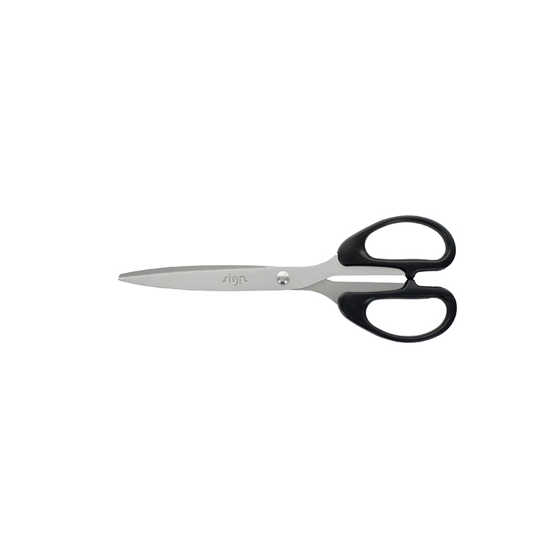 Pair of stainless steel scissors suitable for left and right-hand users