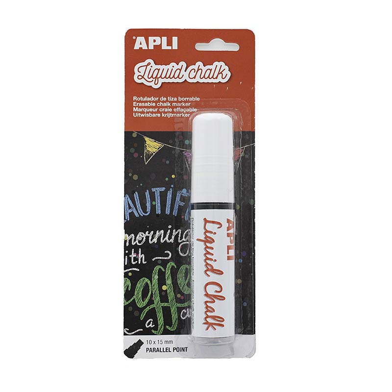 White liquid chalk marker for shop windows, erasable, 10 x 15 mm tip (x1)