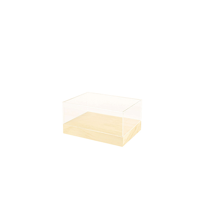 Solid pine display case with plexi lid - 23 x 17 x H 3.5 + lid 8cm