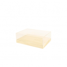 Solid pine display case with plexi lid - 34 x 23 x H 3.5 + lid 8cm
