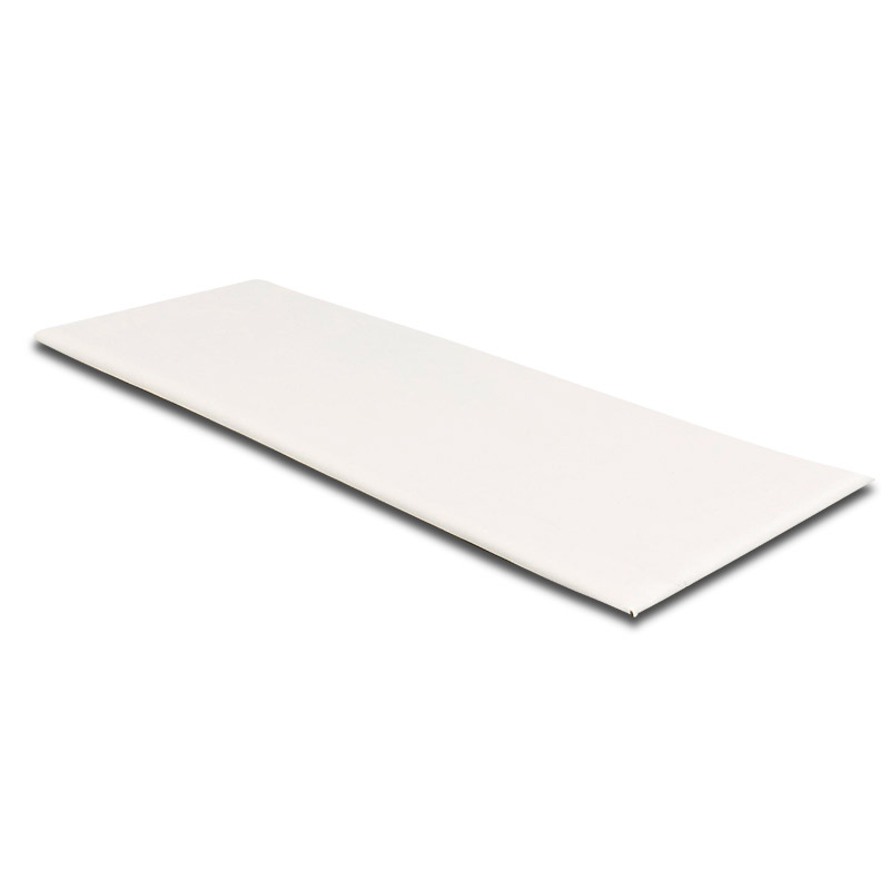 White man-made, smooth finish panel for display case, foam centre, 19.5 x 19.5 x H 0.7cm