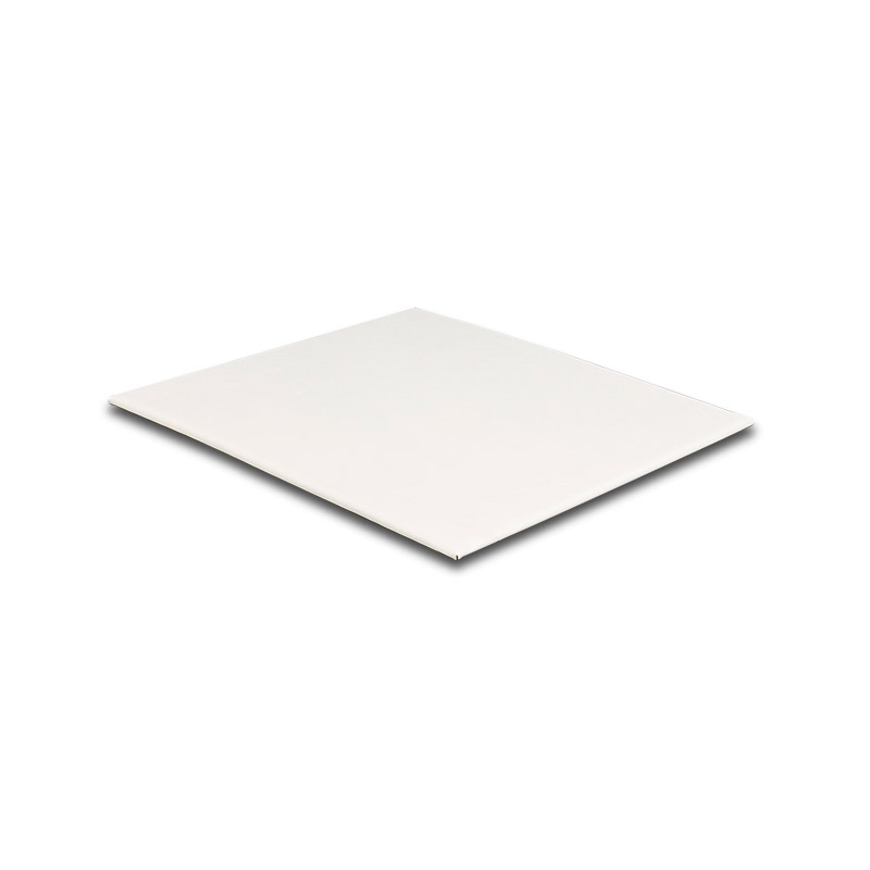 White man-made, smooth finish panel for display case, foam centre, 19.5 x 19.5 x H 0.7cm