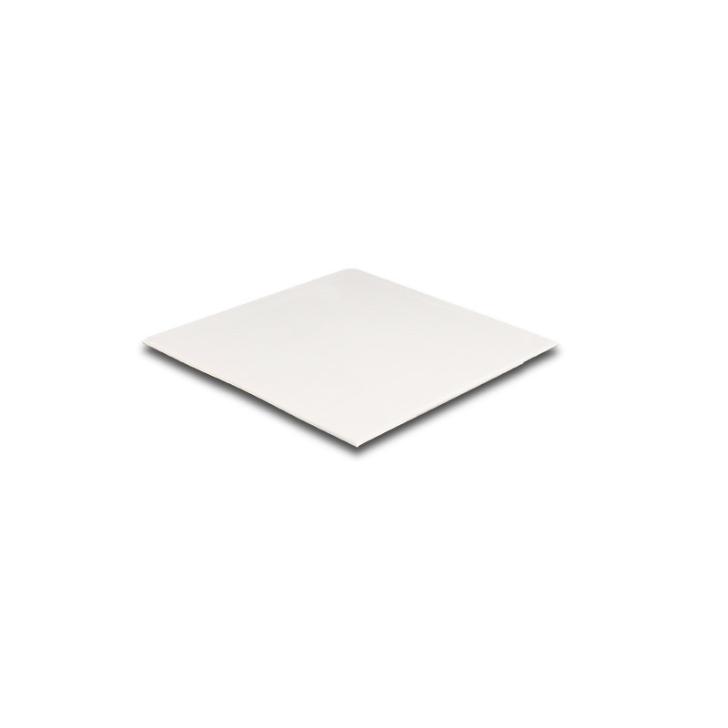 White man-made, smooth finish panel for display case, foam centre, 19.5 x 19.5 x H 0.7cm