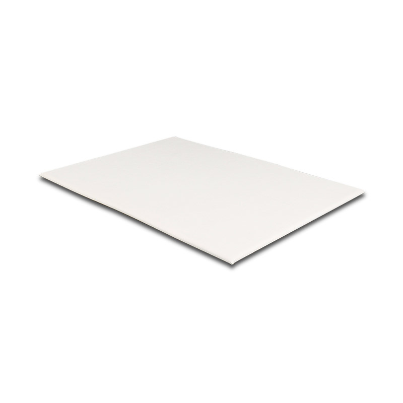 White man-made, smooth finish panel for display case, foam centre, 19.5 x 19.5 x H 0.7cm