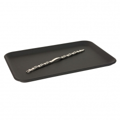 Black smooth finish man-made leatherette display tray