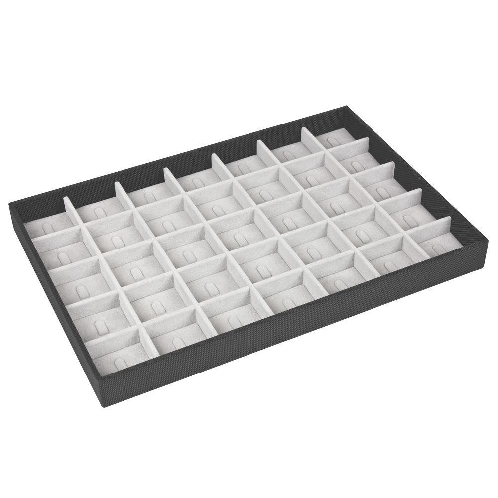 Synthetic display tray for 35 rings