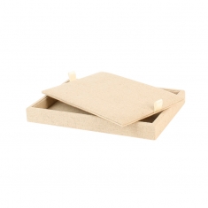 Universal display tray with removable insert covered in linen and cotton mix, 22.7 x 15.7 cm