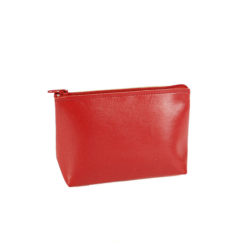 Red leatherette jewellery travel pouch (x5)
