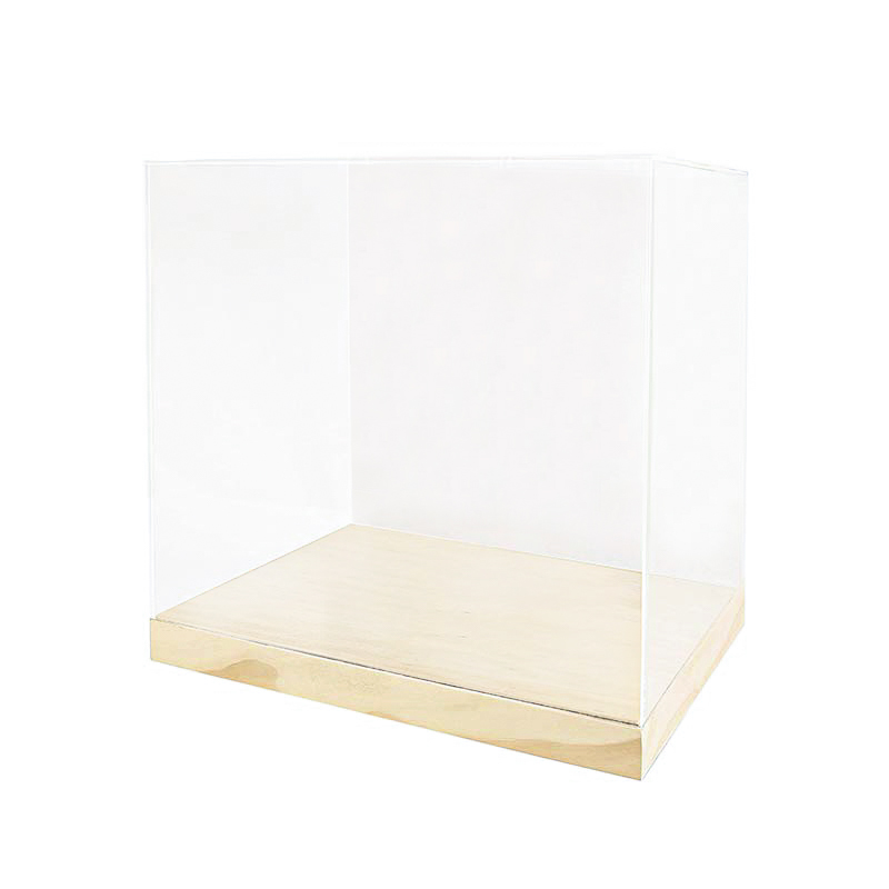 Solid pine display case with plexi lid - 46 x 34 x H 3.5 + lid 40cm