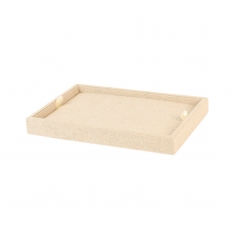 Universal display tray with removable insert covered in linen and cotton mix, 22.7 x 15.7 cm
