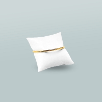 White Leatherette bracelet pillow 8 x 8 cm