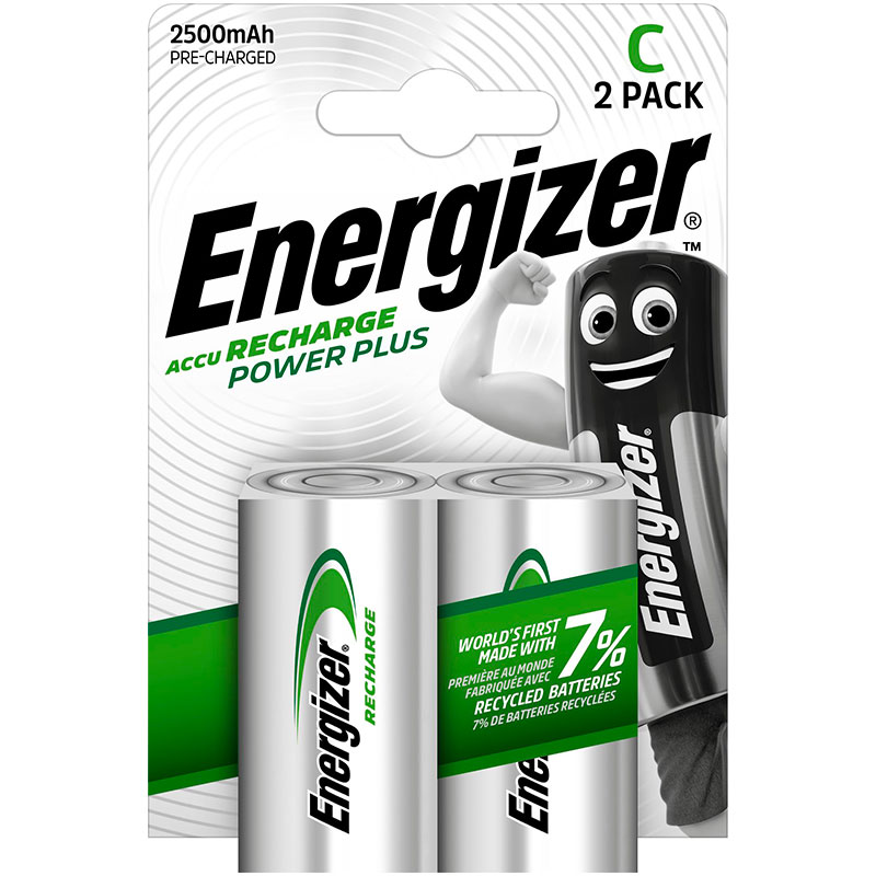 Pack of 2 Energizer HR14 rechargeable D batteries