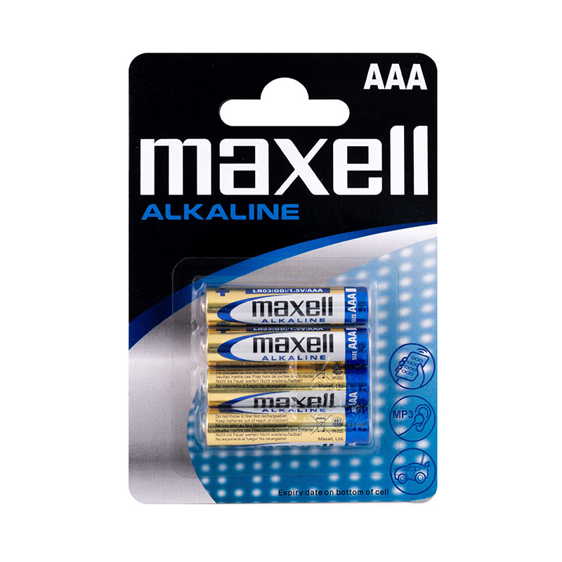 Maxell LR03 alkaline battery - blister pack of 4