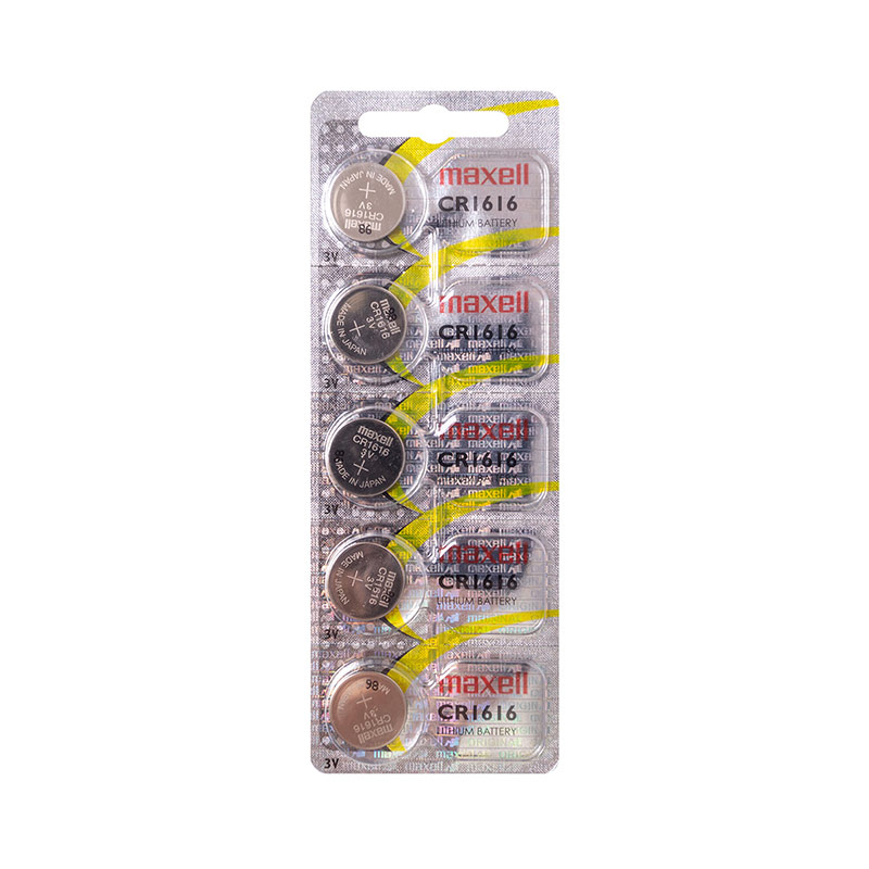 Maxell CR1616 lithium battery - pack of 5