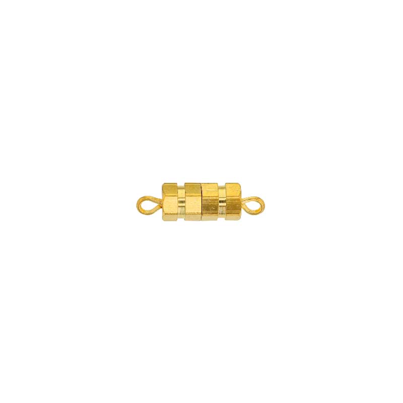 Gold-coloured metal 1 strand necklace screw fasterner, 17 x 4.7mm (x10)