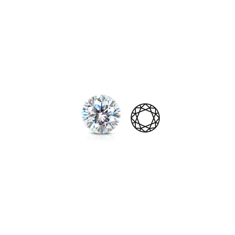 Moissanite Supernova taille brillant rond ø 8 mm