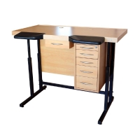 Horotec individual workbench in MDF with one set of drawers height adjustable from 85 to 110 cm