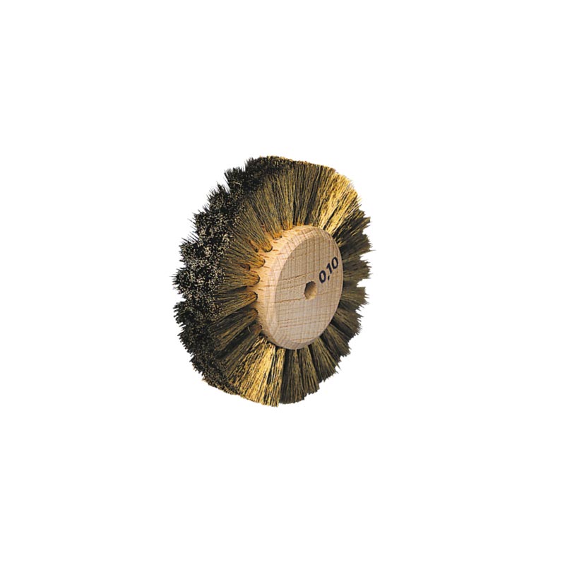 Brass, 3 row lathe wheel with wooden centre