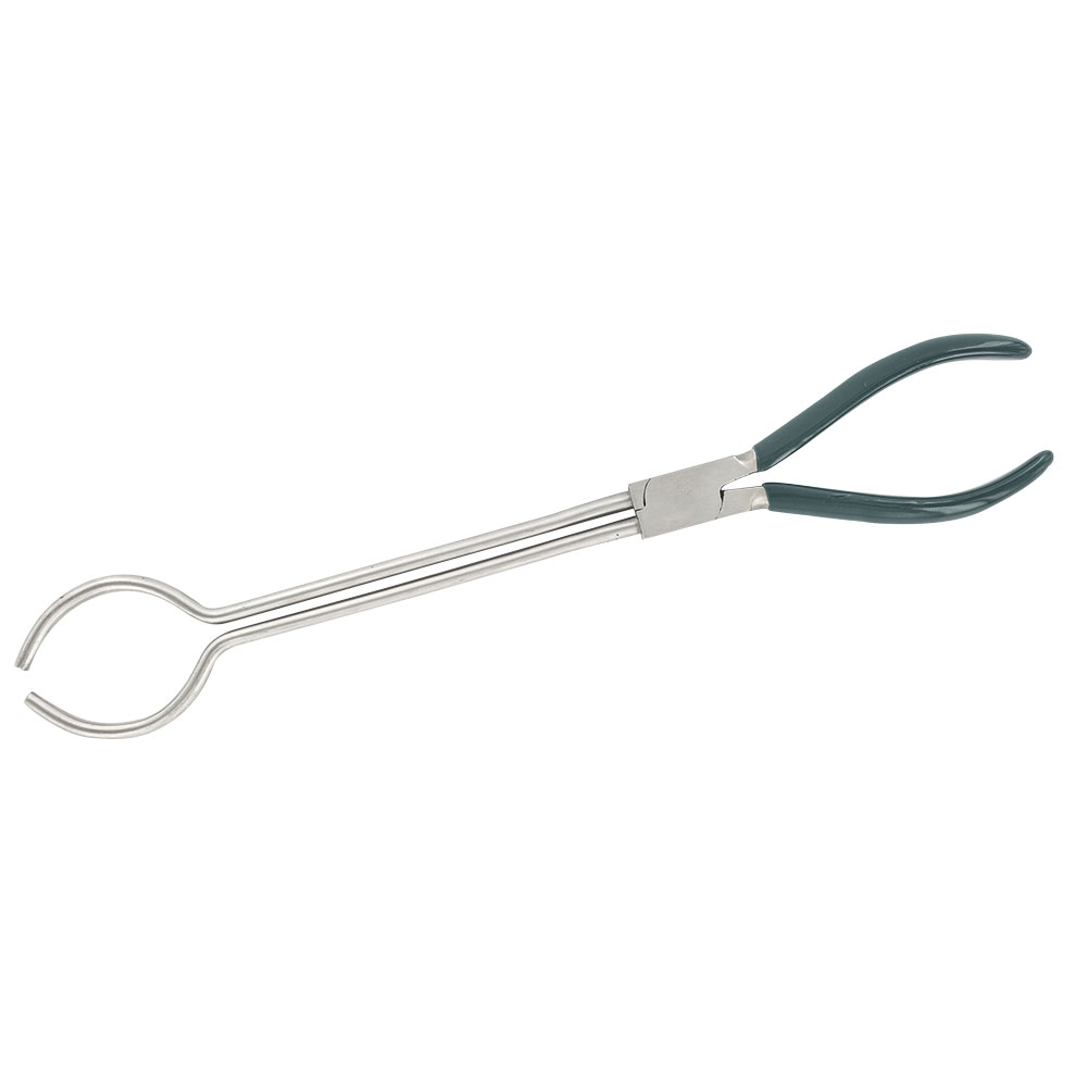 Crucible holding tongs with comfortable coated handles